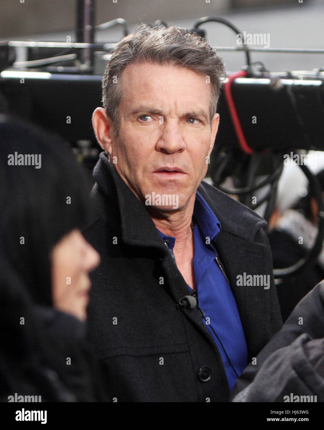 New York, USA. 25th Jan, 2017. Dennis Quaid on the set of Access Hollywood Live in New York City