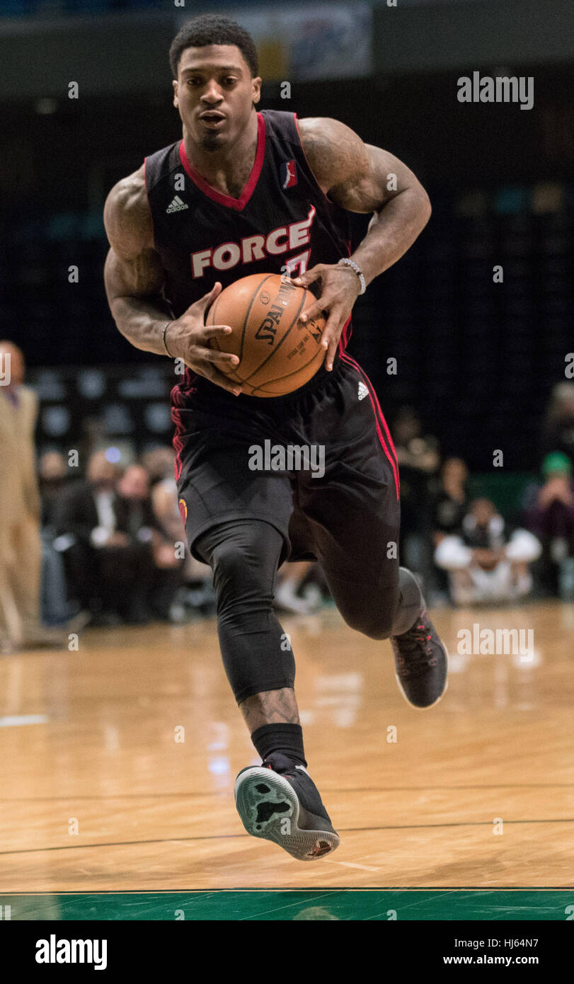 Reno, Nevada, USA. 25th Jan, 2017. Sioux Falls Skyforce Guard PATRICK MILLER (7) during the NBA D-League Basketball game between the Reno Bighorns and the Sioux Falls Skyforce at the Reno Events Center in Reno, Nevada. Credit: Jeff Mulvihill/ZUMA Wire/Alamy Live News Stock Photo