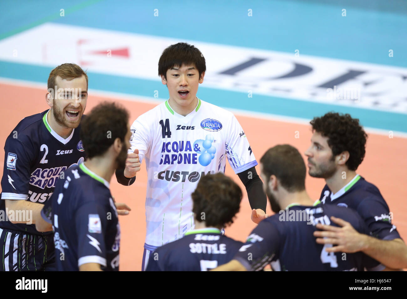 Molfetta, Italy. 22nd Jan, 2017. Yuki Ishikawa (Top Volley) Volleyball