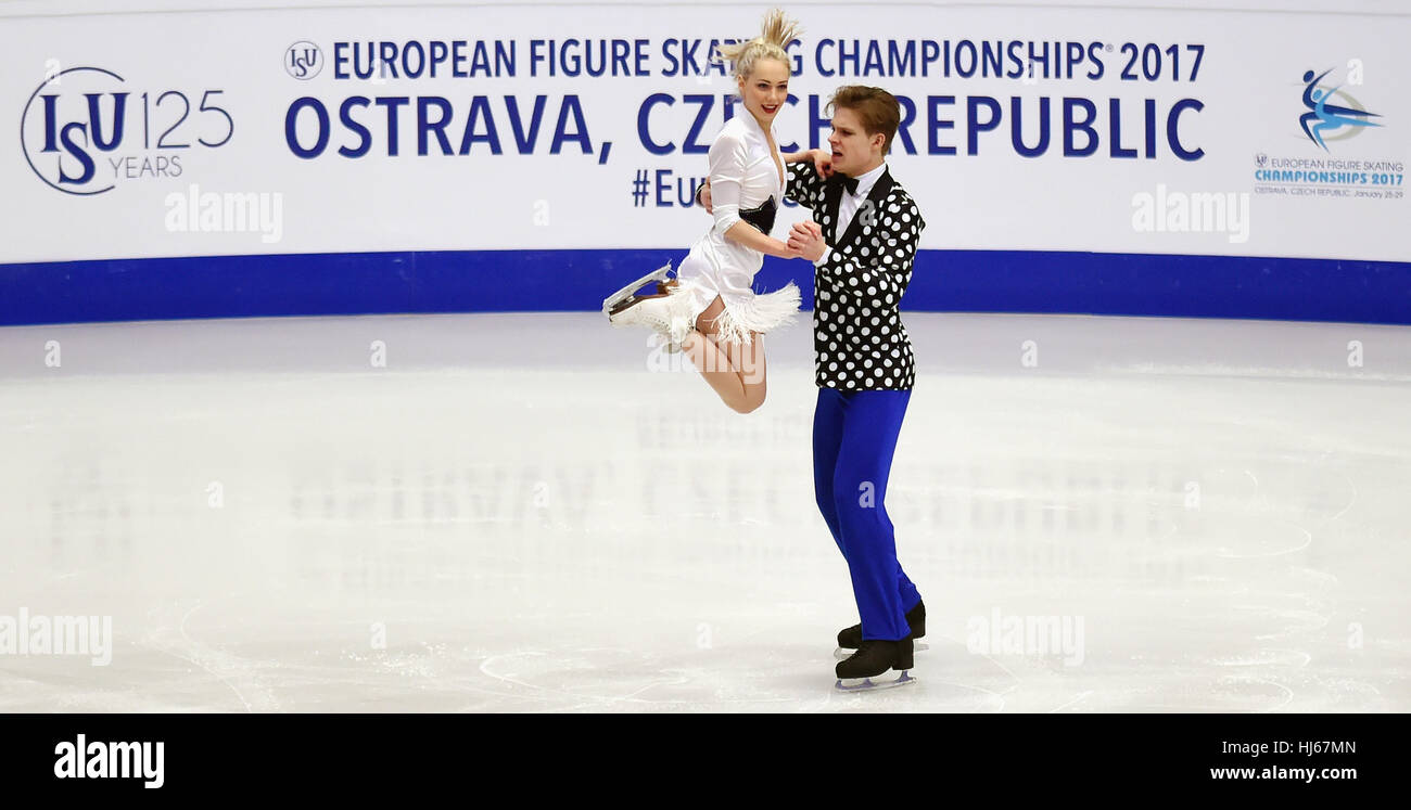 Ostrava, Czech Republic. 26th Jan, 2017. Nicole Kuzmichova and Alexandr ...