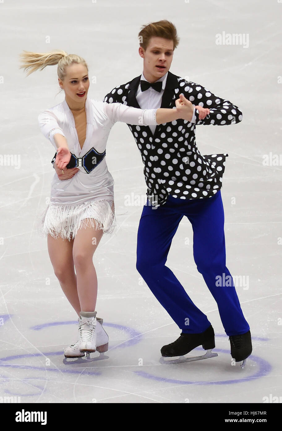 Ostrava, Czech Republic. 26th Jan, 2017. Nicole Kuzmichova and Alexandr ...