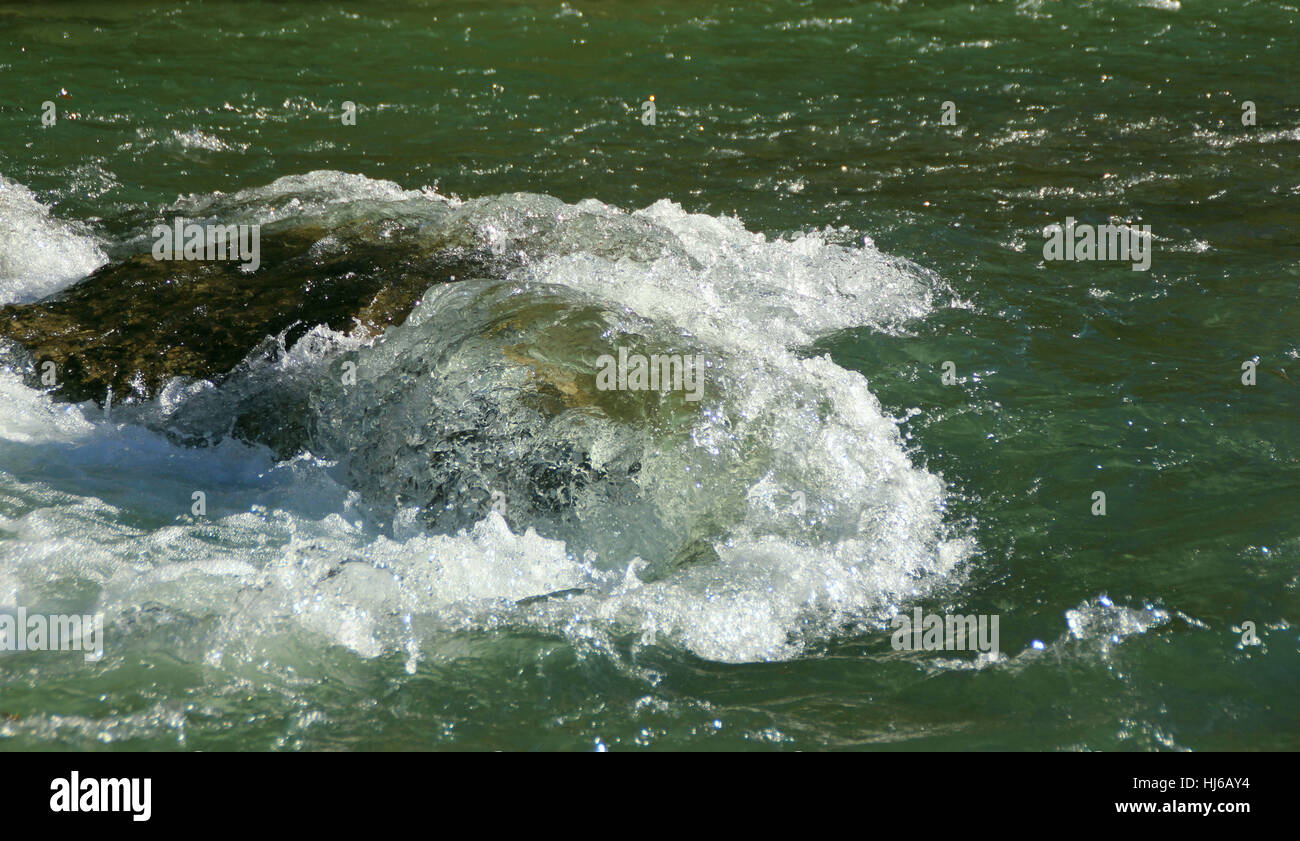 waters, green, waves, stream, bubble, spray, rage, river, water, waters ...
