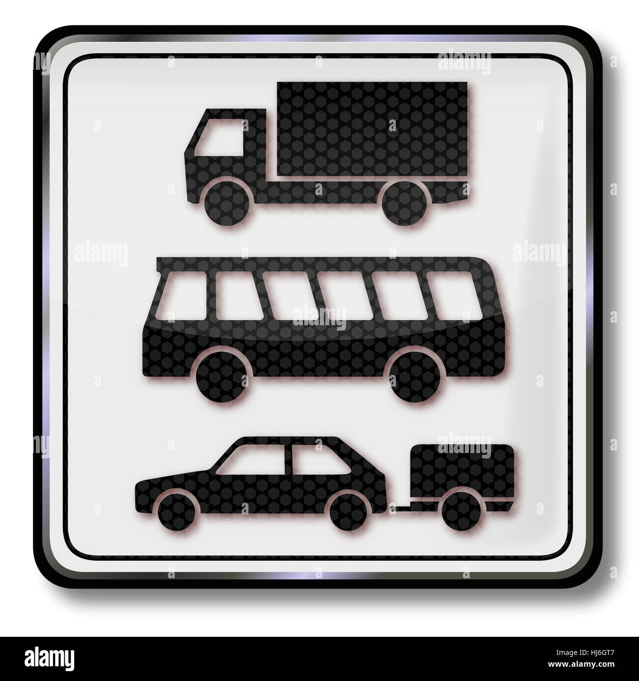 traffic sign car,truck,truck and bus Stock Photo