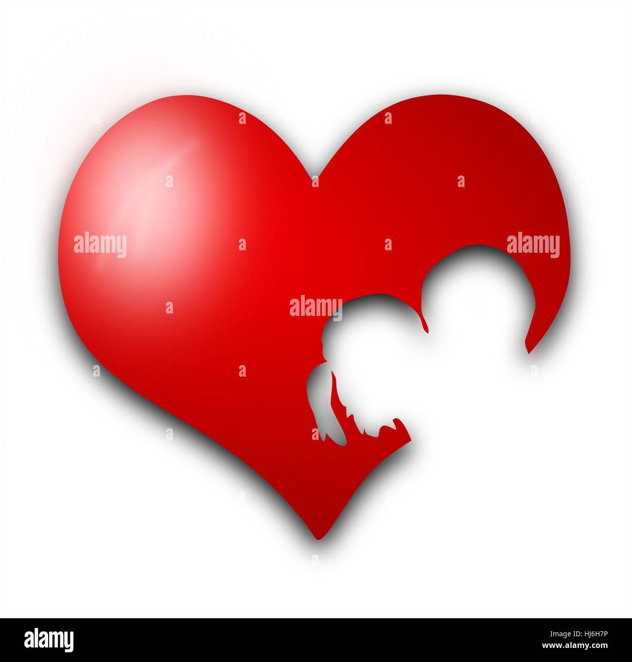 creative heart - love - kiss Stock Photo