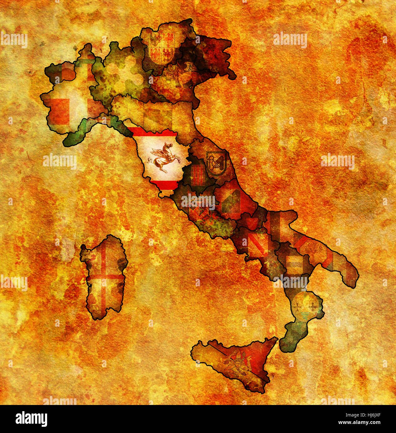 Tuscany region map hi-res stock photography and images - Alamy
