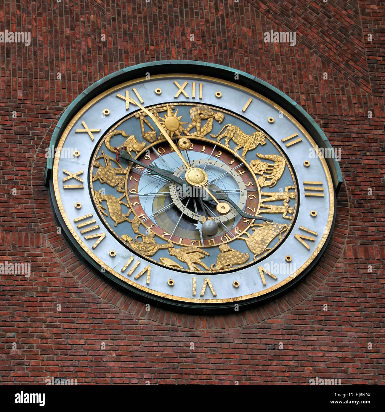 clock, norway, town hall, zodiac, roman, arabian, digit, blue, clock