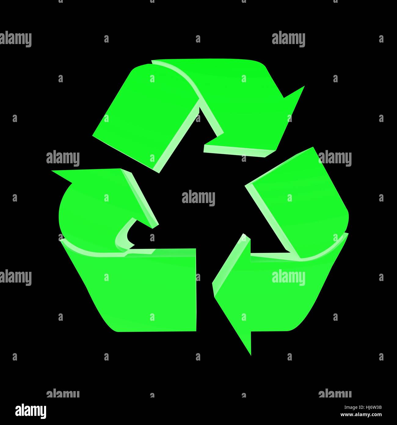 A 3d recycle symbol isolated against a white background Stock Photo - Alamy