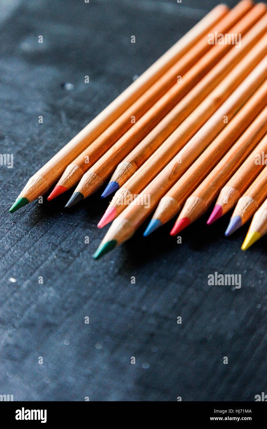 colored pencils Stock Photo