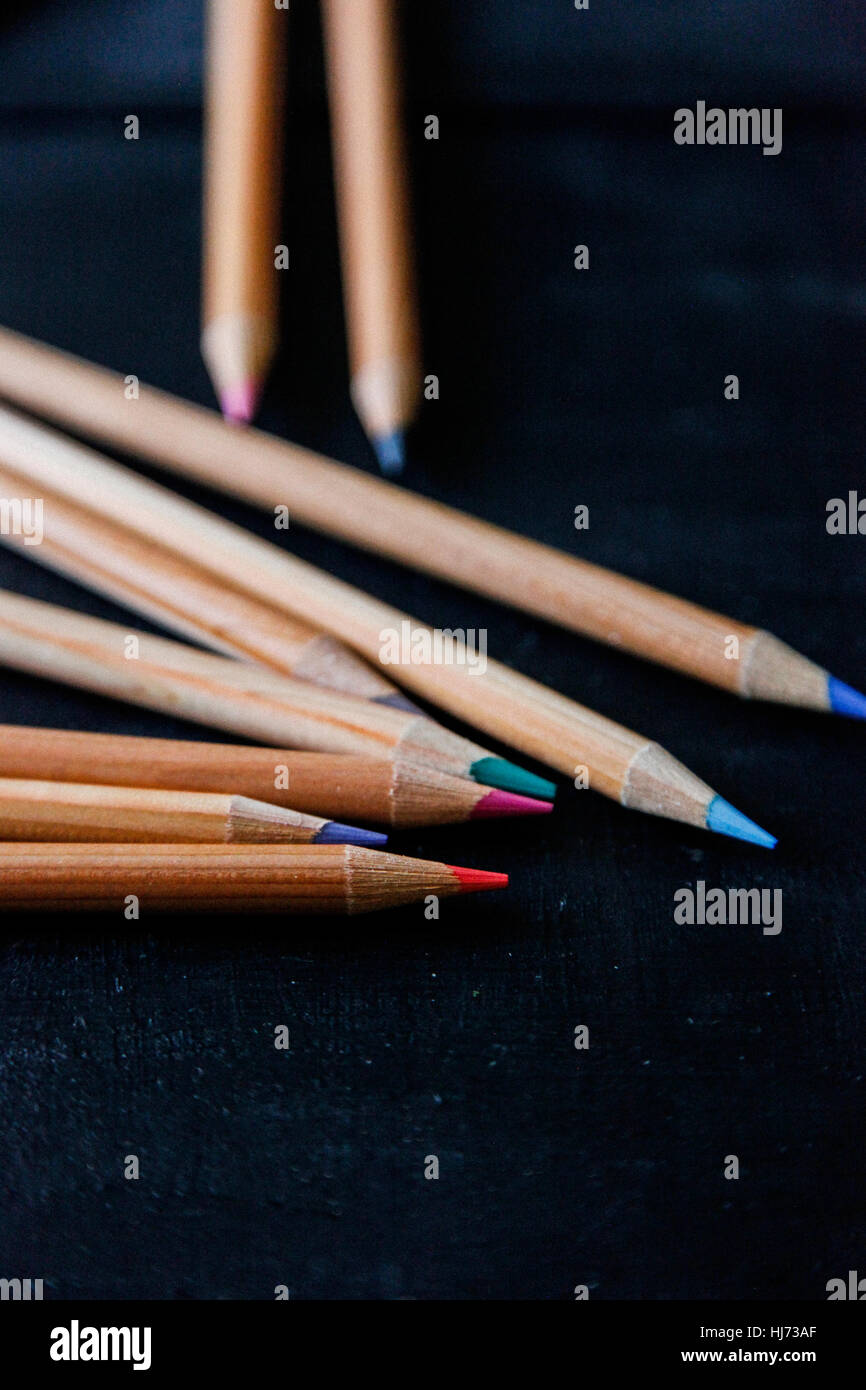 colored pencils Stock Photo