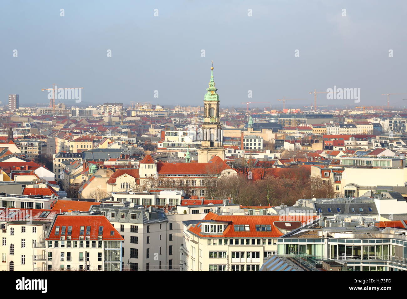 Panoramic view from Berlin Cathedral over the rooftops of Berlin, Germany Stock Photo
