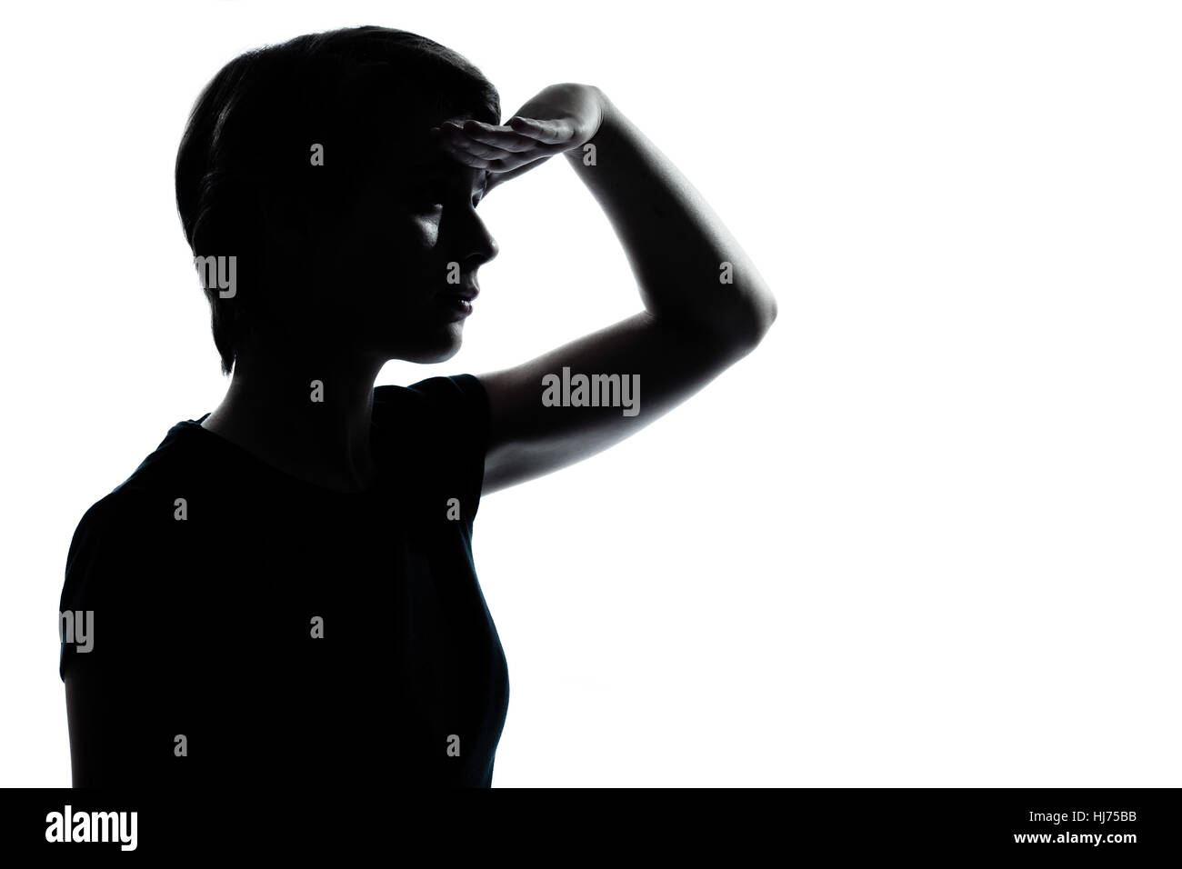 young man sad silhouette in studio isolated on white background Stock Photo  - Alamy