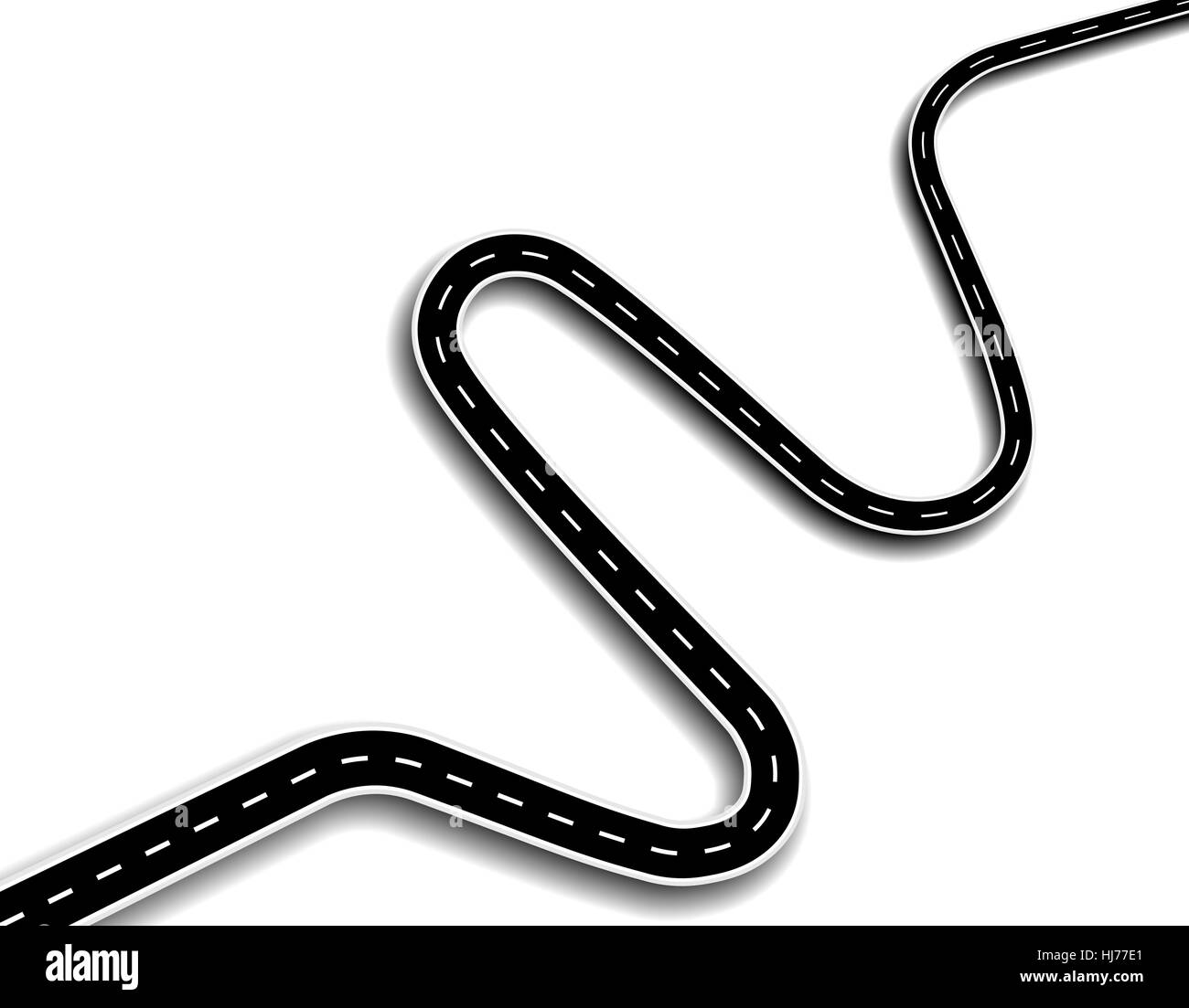 Winding road with white markings. 3d. illustration Stock Vector Image ...