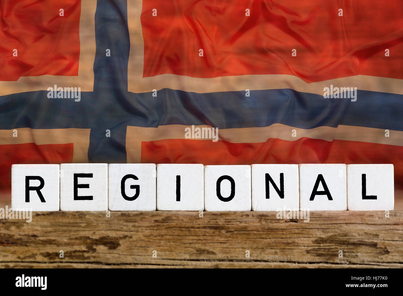 Regional concept, Norway, on wooden background Stock Photo