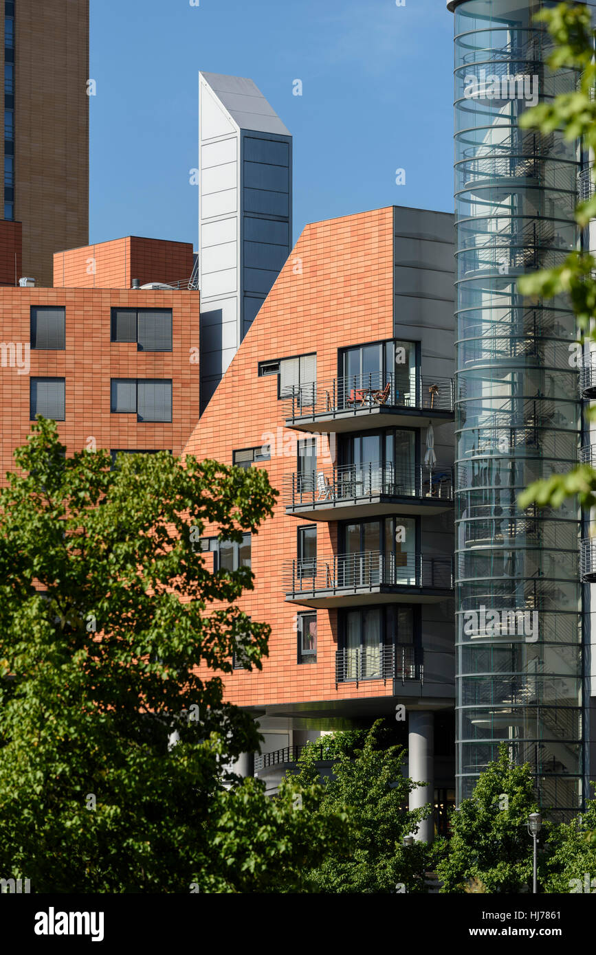Berlin. Germany. Berlin. Germany. Modern architecture on Linkstraße, Potsdamer Platz. Residential buildings (Debis B8) Stock Photo