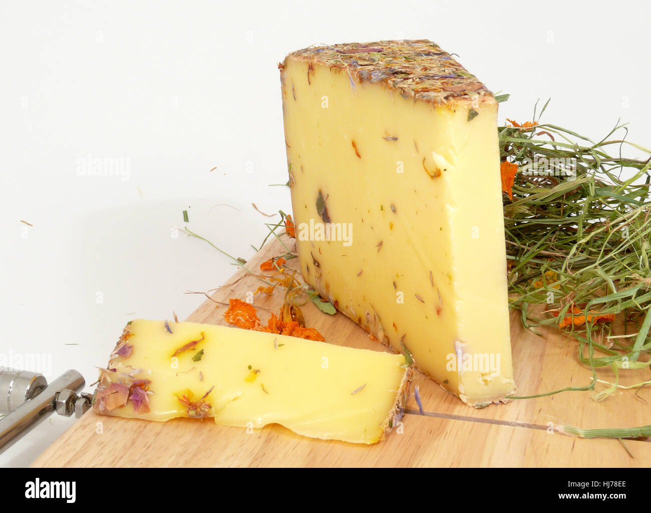 allgu wildflowers cheese Stock Photo