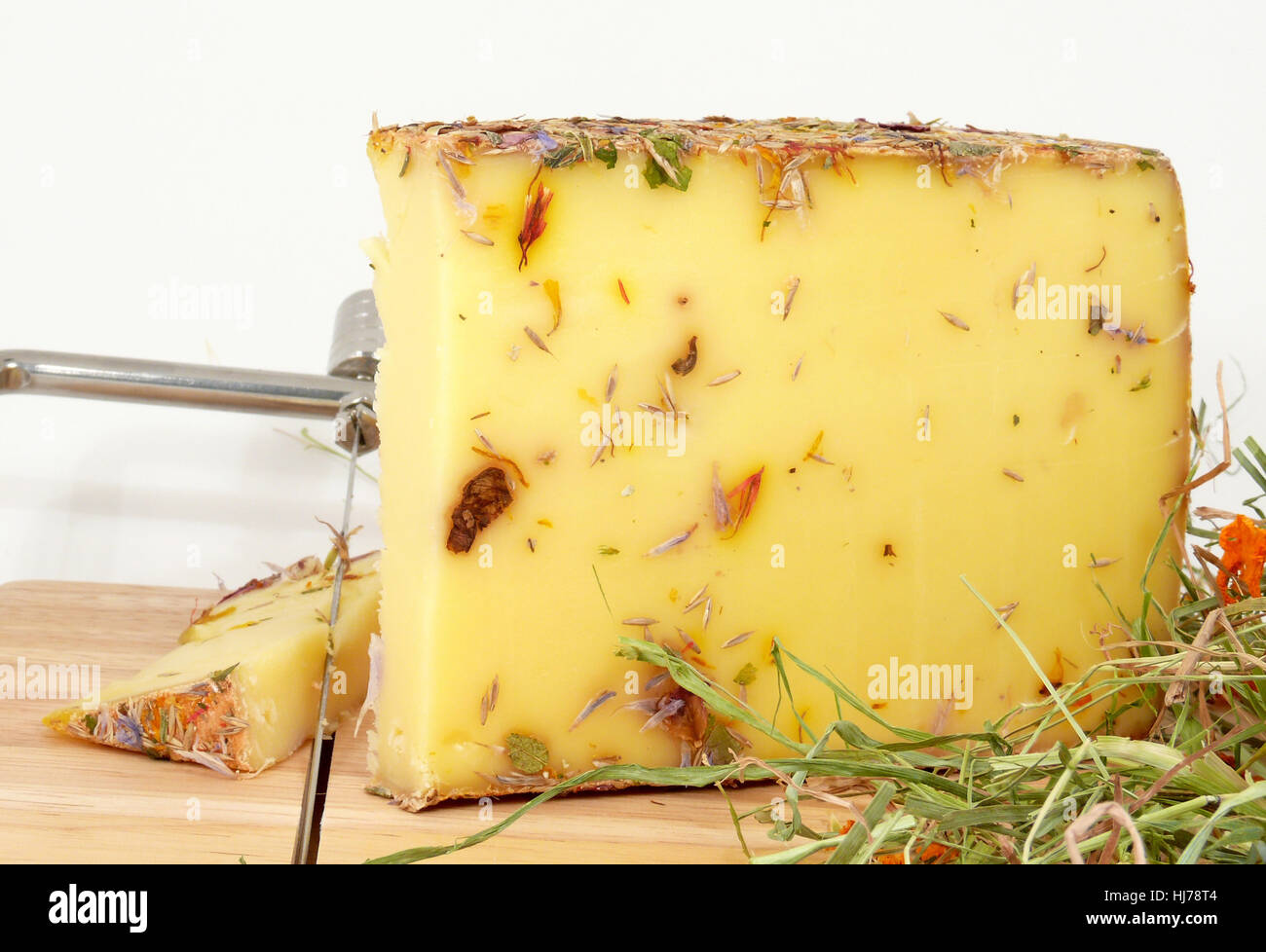 allgu wildflowers cheese Stock Photo