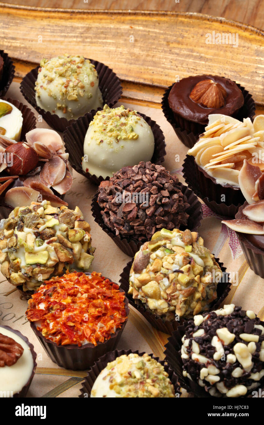 Background image of delicious handmade chocolate texture. Stock Photo