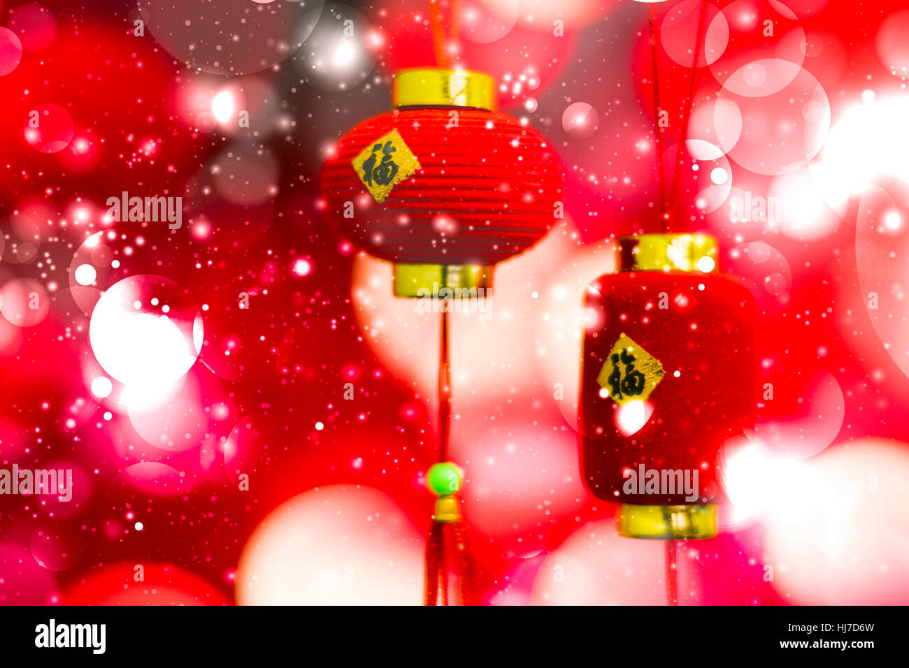 Chinese New Year decoration on a red background bokeh with chinese ...