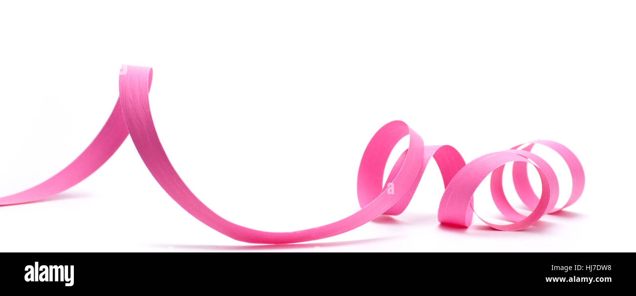 Pink ribbon over white background, design element Stock Photo - Alamy