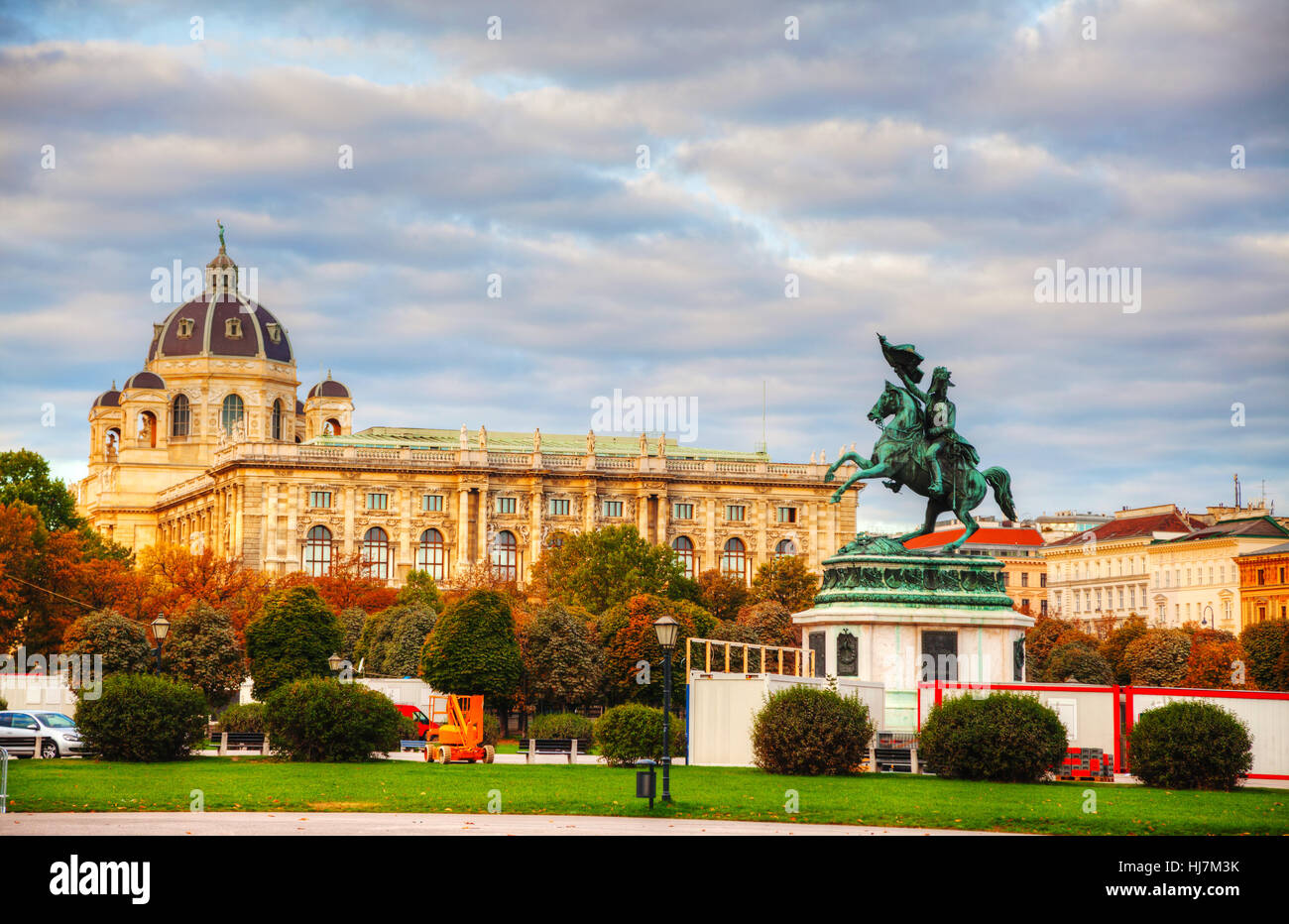 travel, memorial, famous, horse, statue, vienna, sculpture, austria
