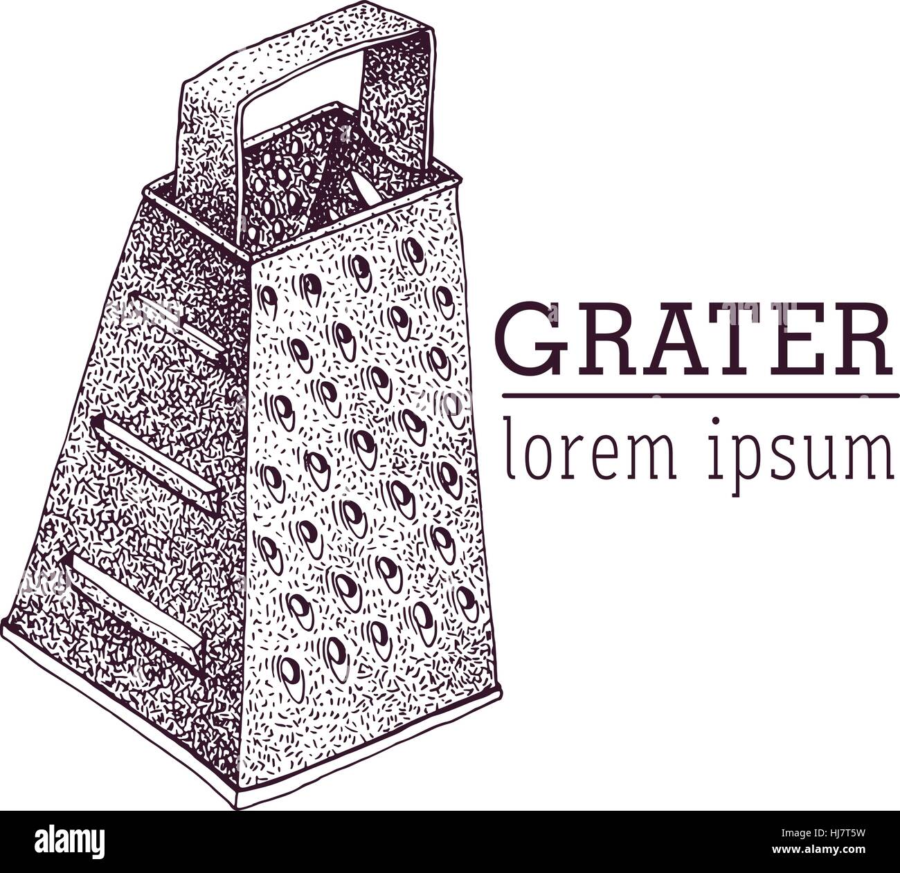 Grater with carrot domestic shredder Royalty Free Vector