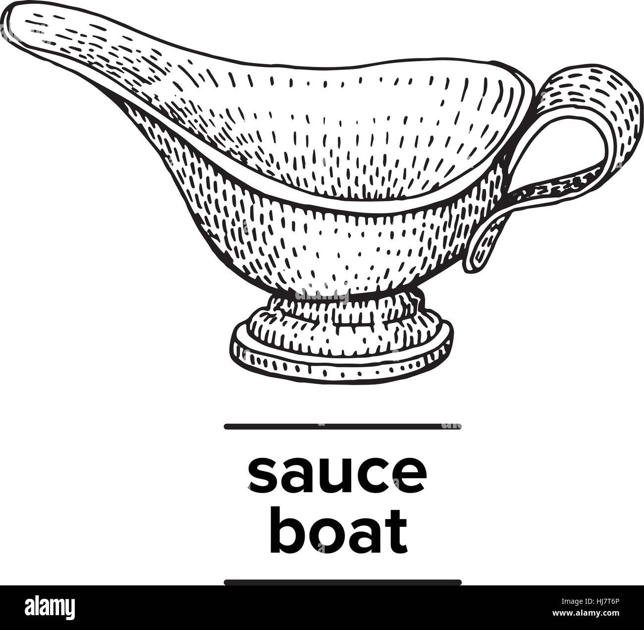 Vector hand drawn illustration of sauce boat Stock Vector Image & Art