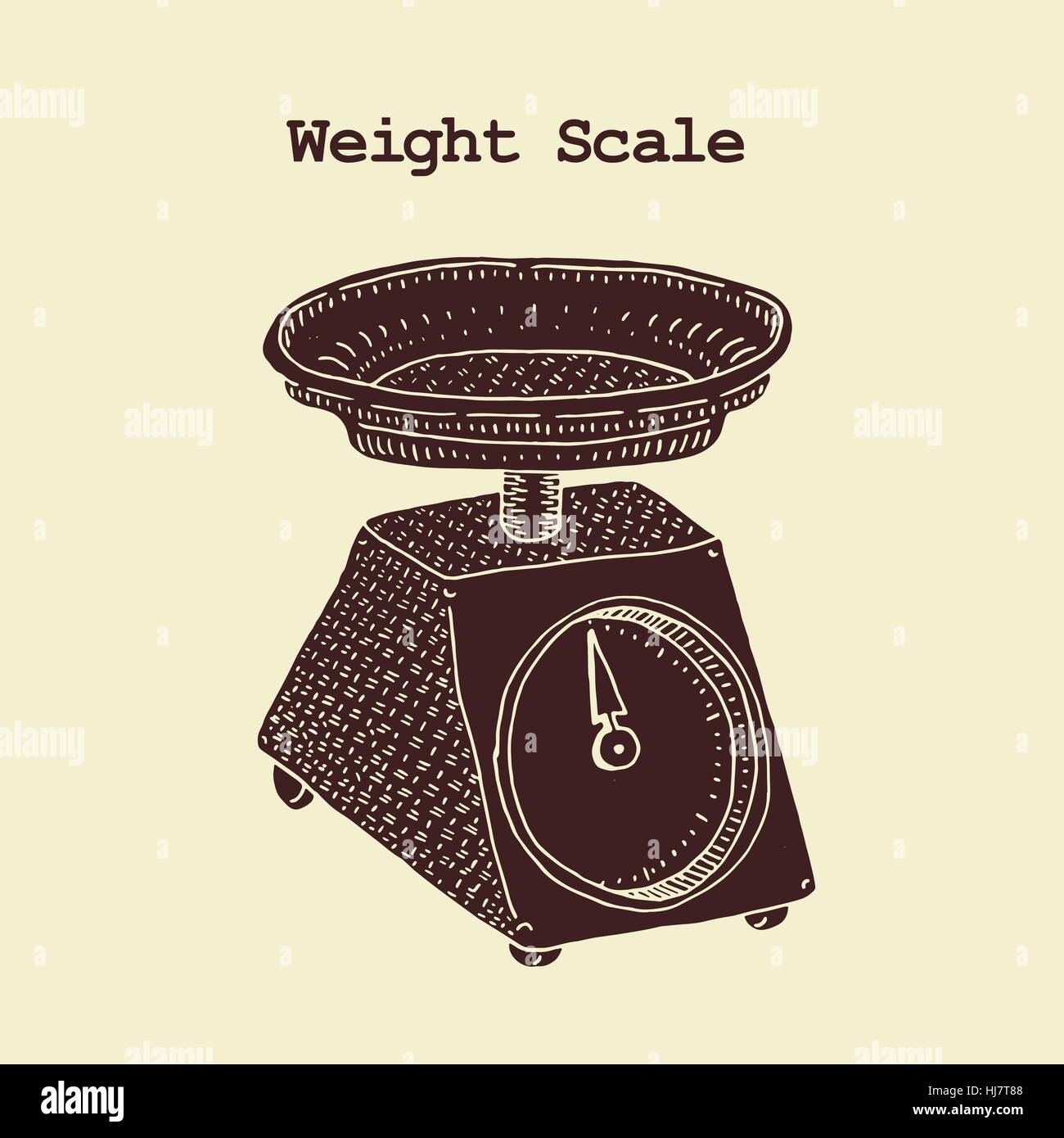 old weight scales. vector illustration. Stock Vector