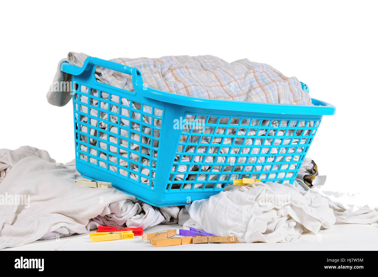 laundry basket with clothes Stock Photo Alamy