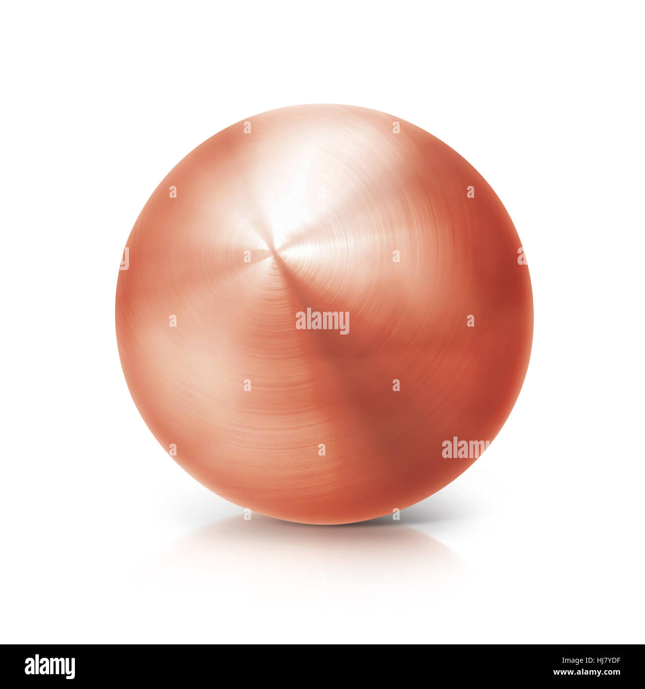 copper ball 3D illustration on white background Stock Photo