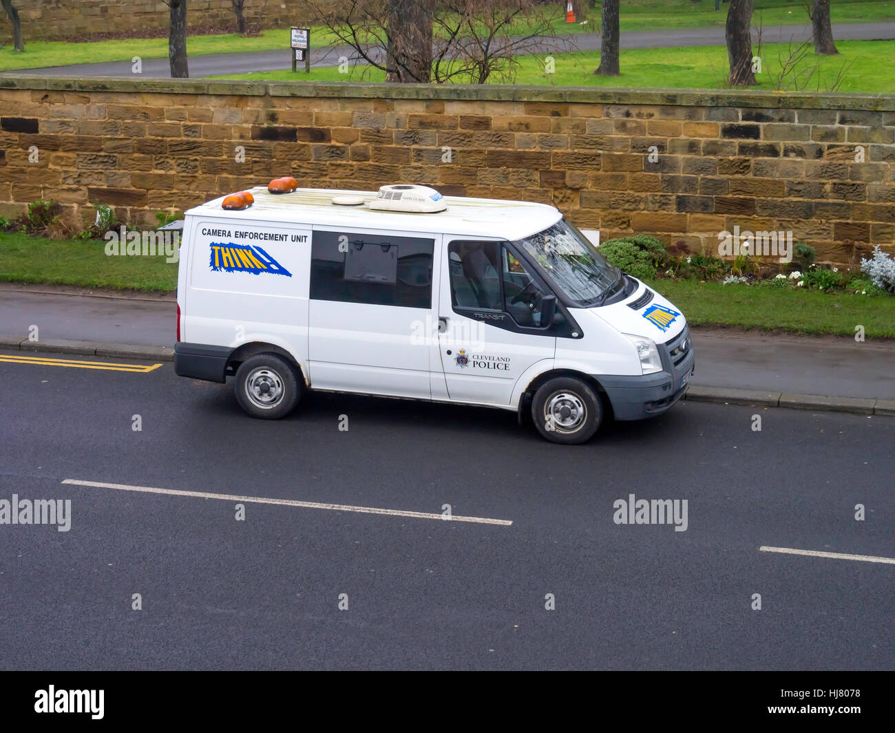 Police van Camera Enforcement Unit covert measuring of motor vehicle speed to check speed limit complience Stock Photo