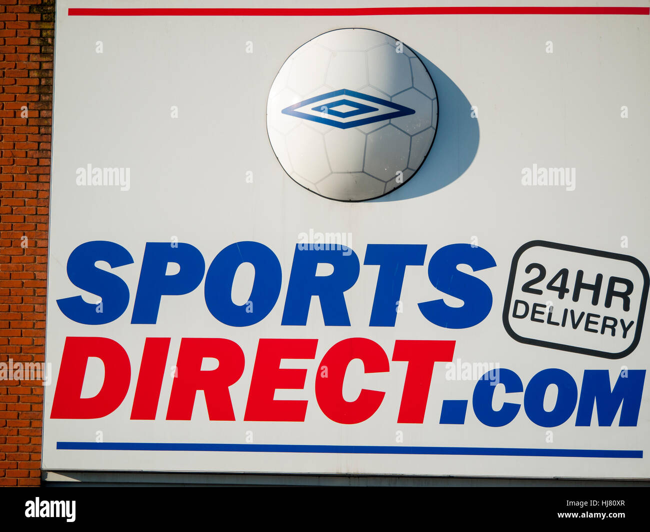 Sports direct sign on outside wall UK Stock Photo