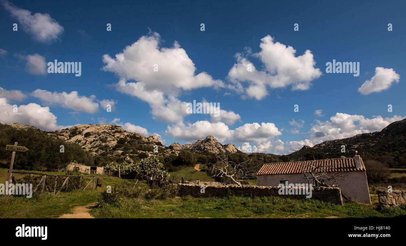mountains, wild, europe, far-sightedness, firmament, sky, sardinia, clouds, Stock Photo