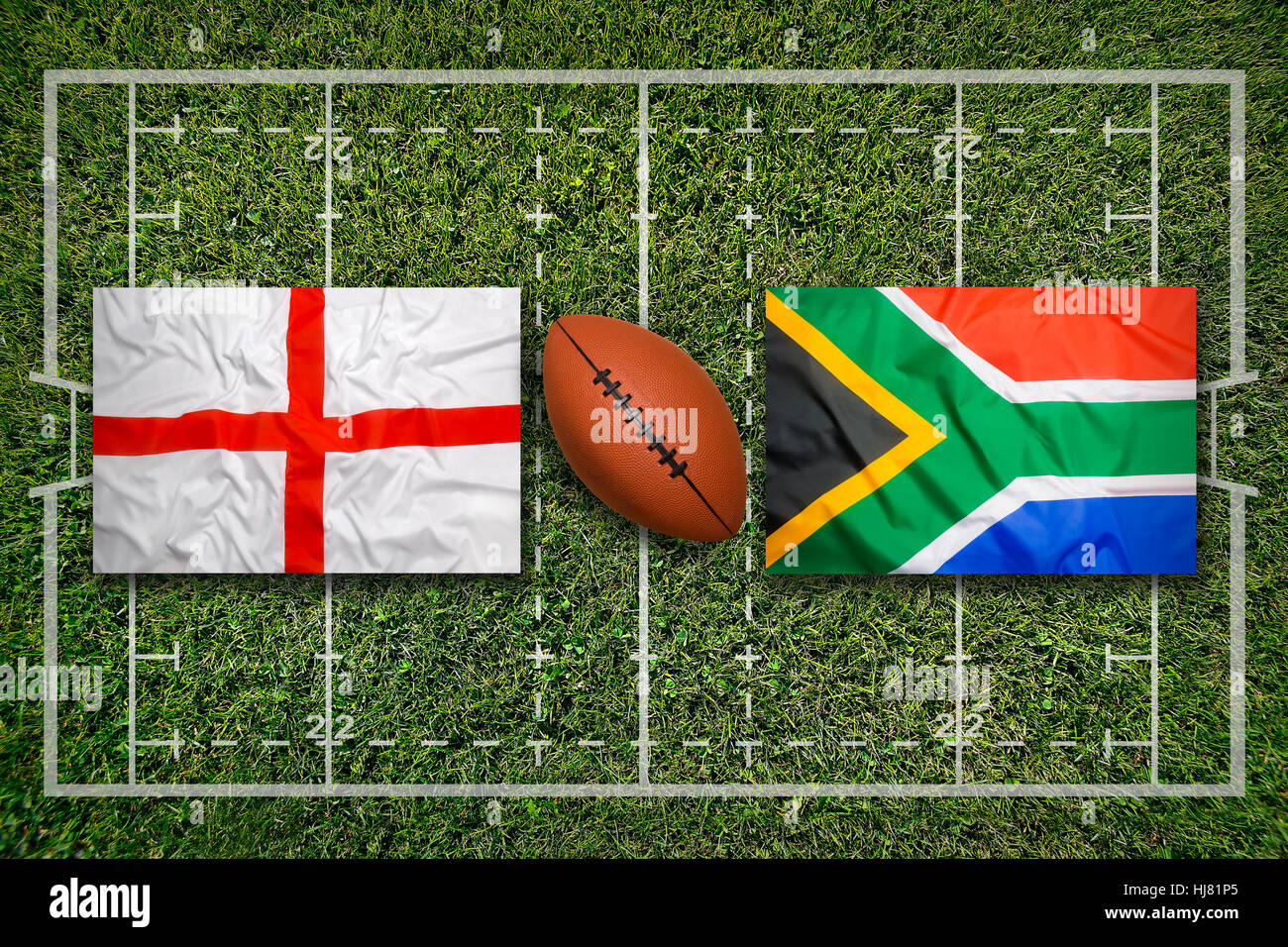 England vs south africa flags hi-res stock photography and images