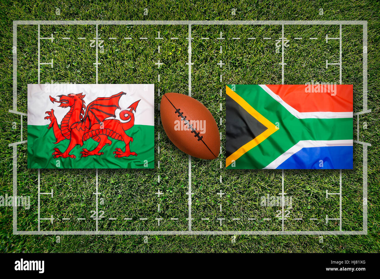 Wales vs south africa flags hires stock photography and images Alamy
