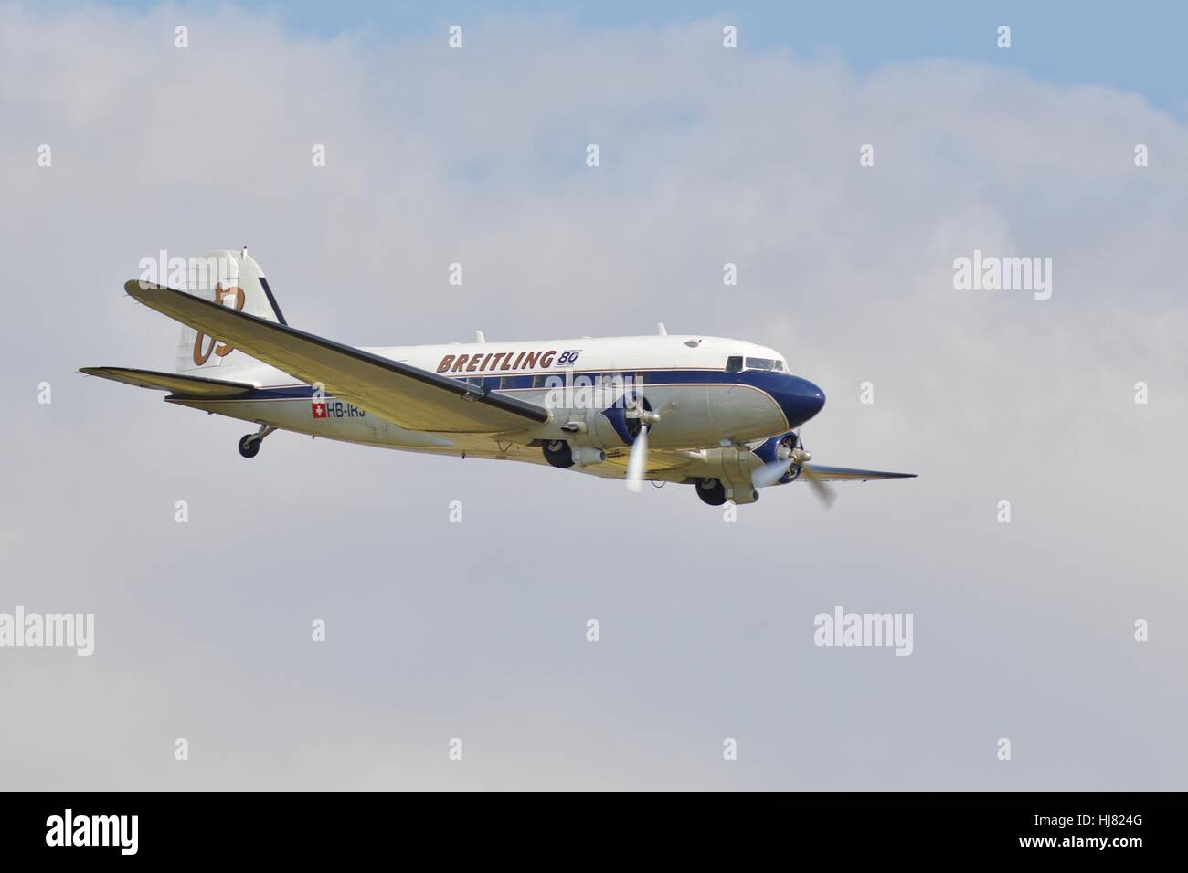 Douglas DC-3 owned Breitling Stock Photo