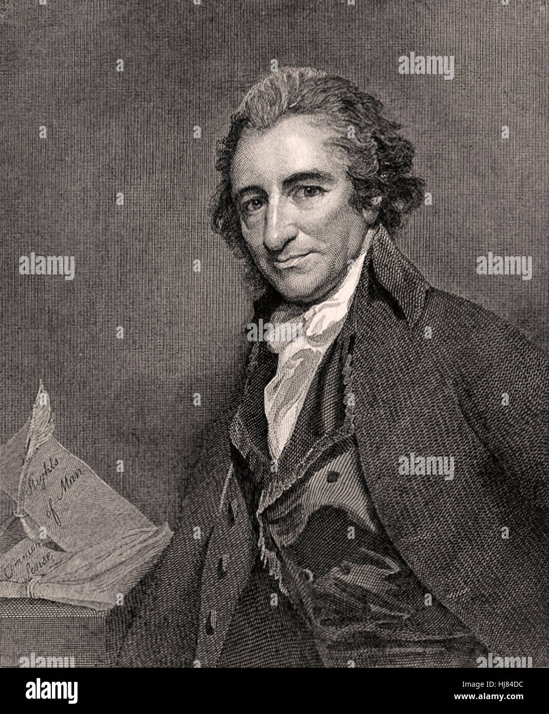 Thomas Paine (1736-1809) English-American political writer, revolutionary and one of the founding fathers of the United States of America. Engraving by William Sharp (1749-1824). Stock Photo