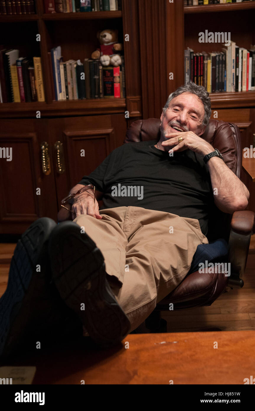Portrait of William Peter Blatty inside of his home office. Stock Photo