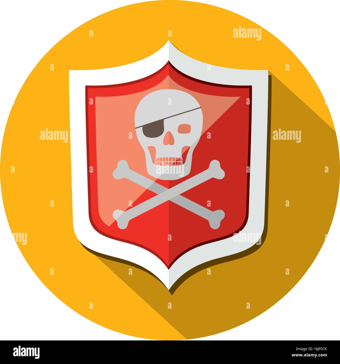 Skull on shield icon vector illustration graphic design Stock Vector ...