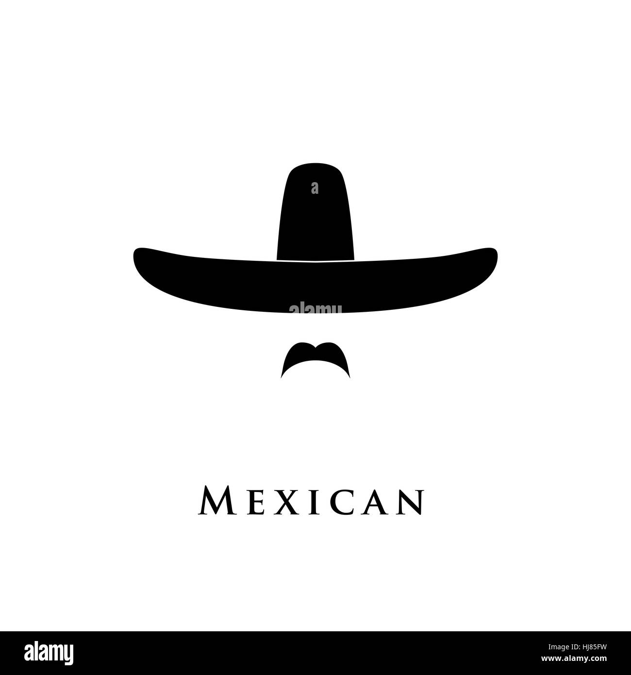 Mexican men icon isolated on white background. Vector illustration. Stock Vector