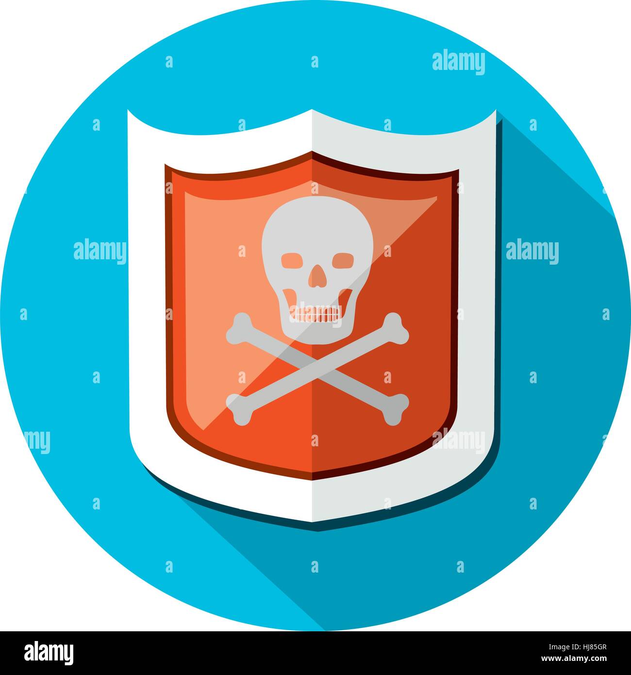 Skull on shield icon vector illustration graphic design Stock Vector ...