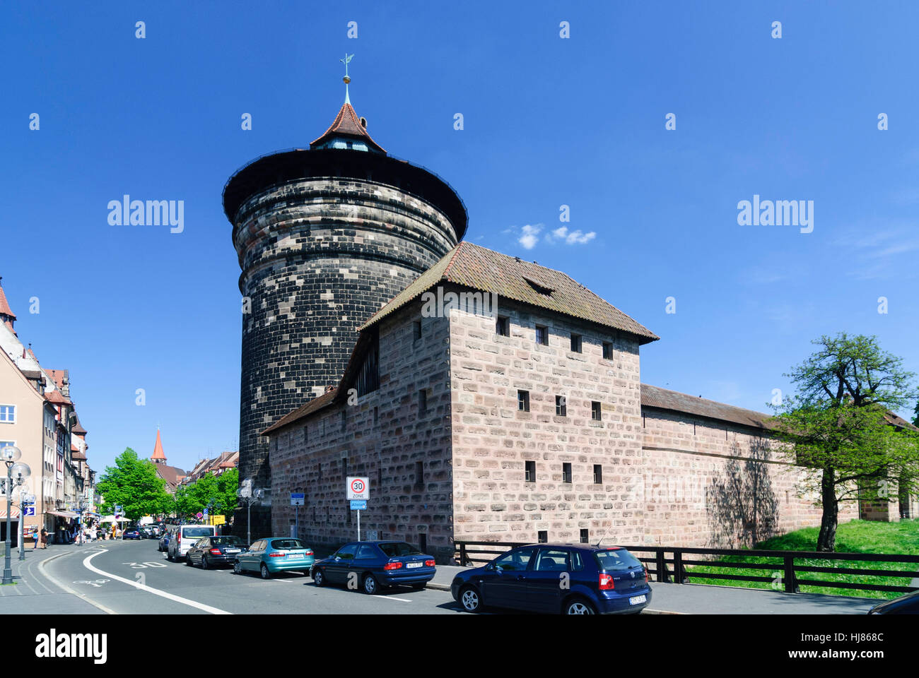 Nürnberg, Nuremberg: Old town; Spittlertor Tower, Mittelfranken, Middle Franconia, Bayern, Bavaria, Germany Stock Photo