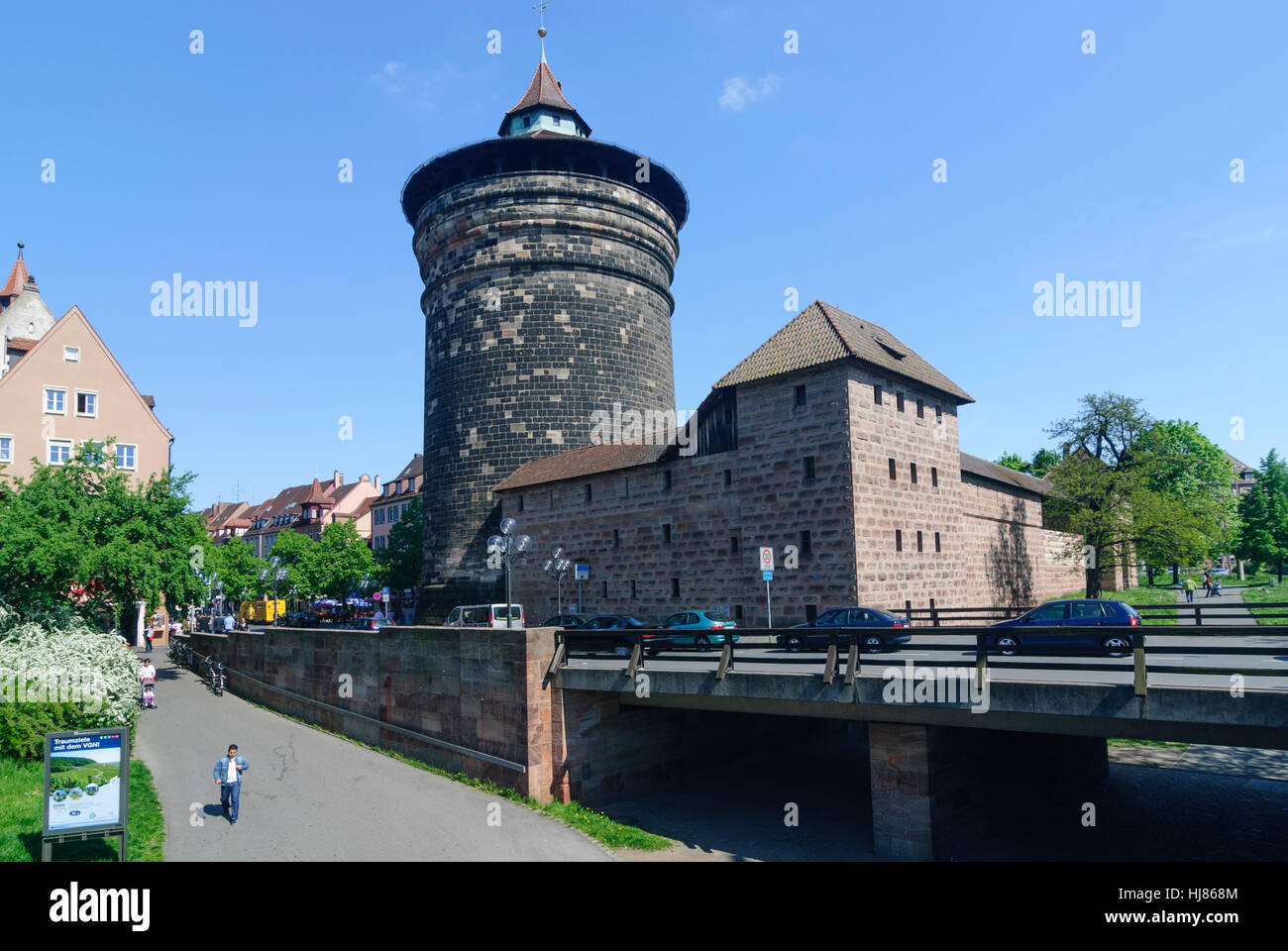 Nürnberg, Nuremberg: Old town; Spittlertor Tower, Mittelfranken, Middle Franconia, Bayern, Bavaria, Germany Stock Photo