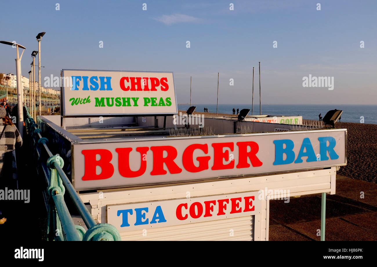 Fish & Chips and Burger Bar by the Crazy Golf course on Brighton