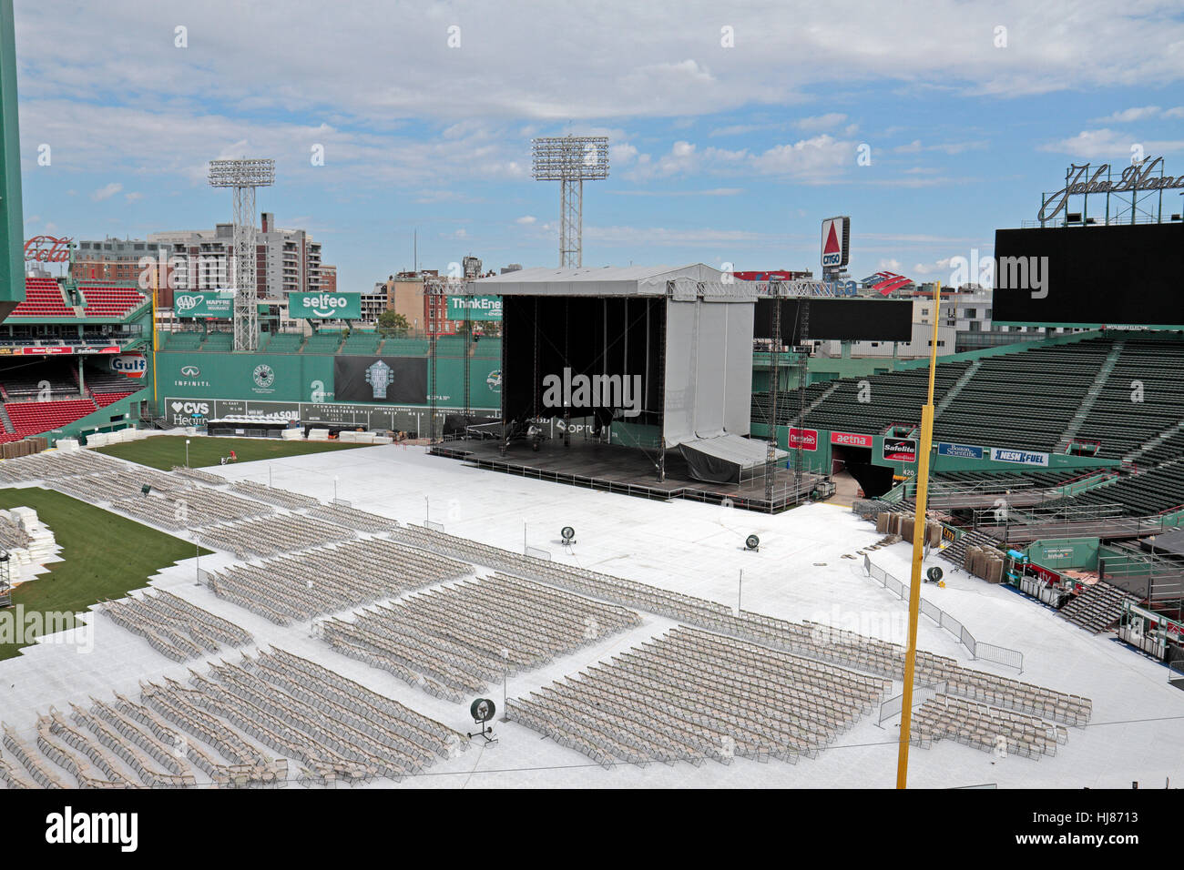 General view inside Fenway Park (before a live music concert), home of