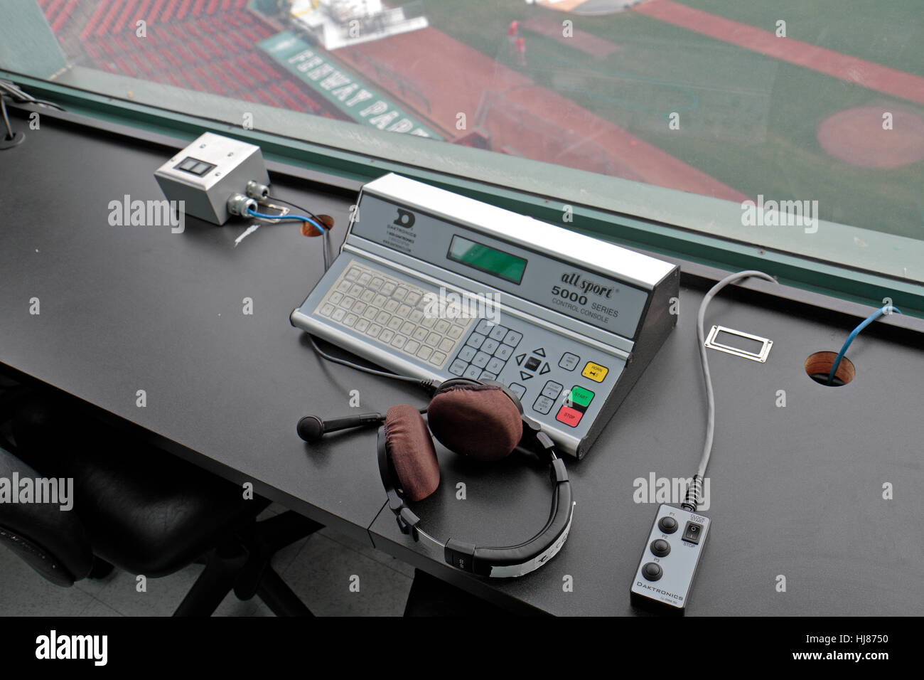 A Daktronics All Sport® 5000 series controller in the Press box in