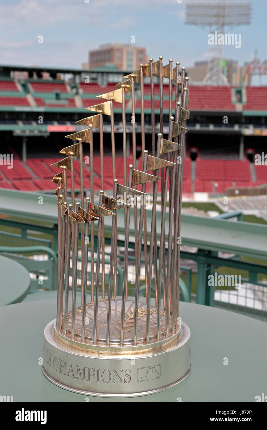 2007 World Series Trophy, Fenway Park, home of the Boston Red Sox, Boston, MA, United States. Stock Photo