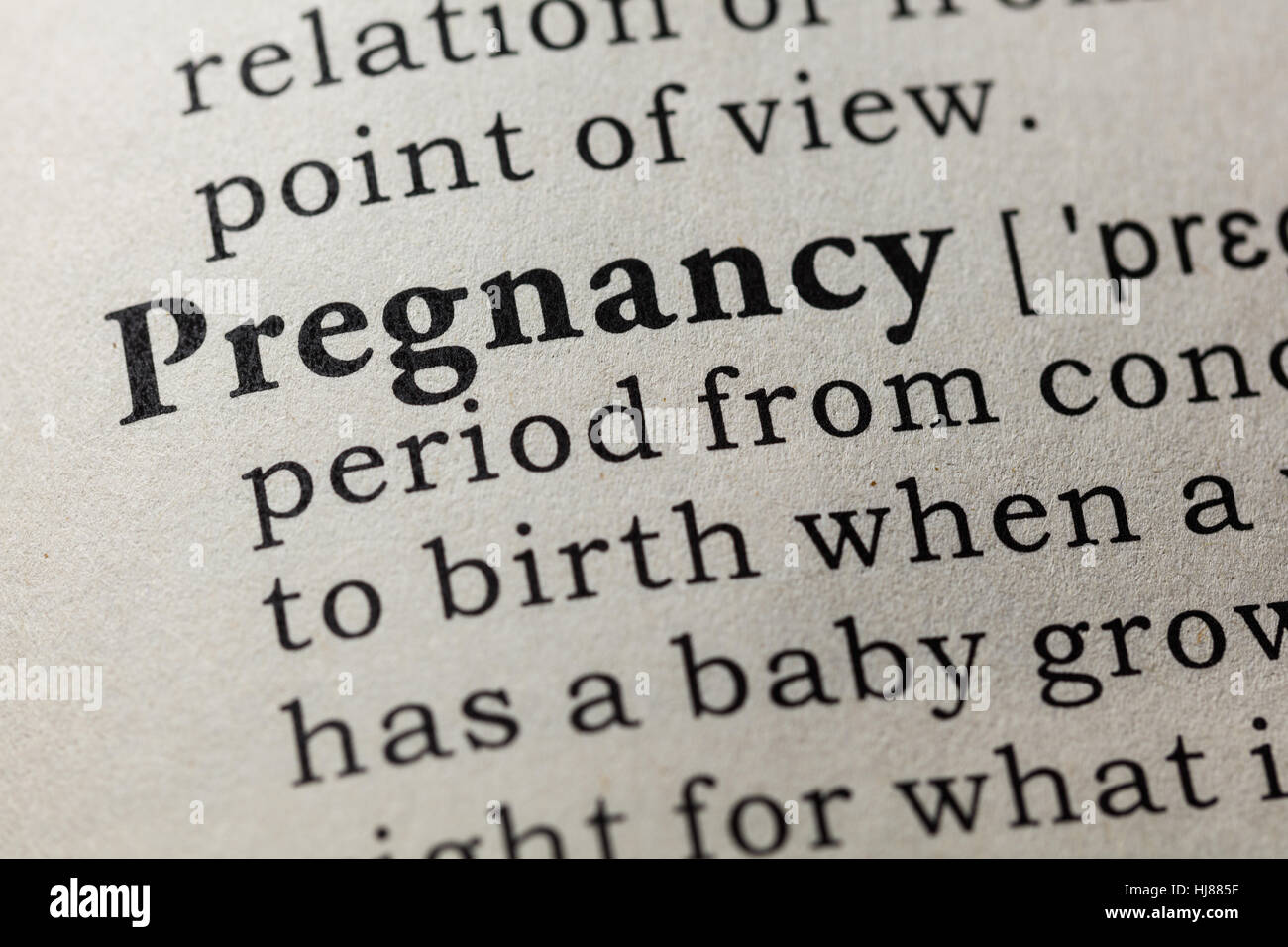 Fake Dictionary, Dictionary definition of the word pregnancy. including