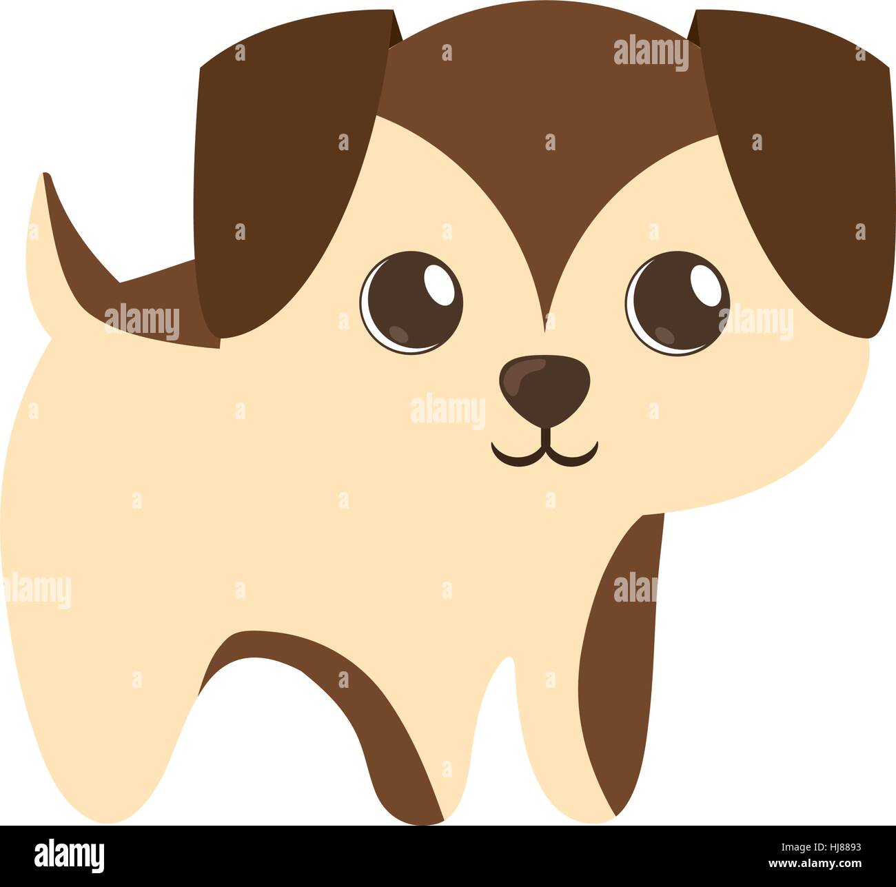 cute puppy little brown standing vector illustration eps 10 Stock ...