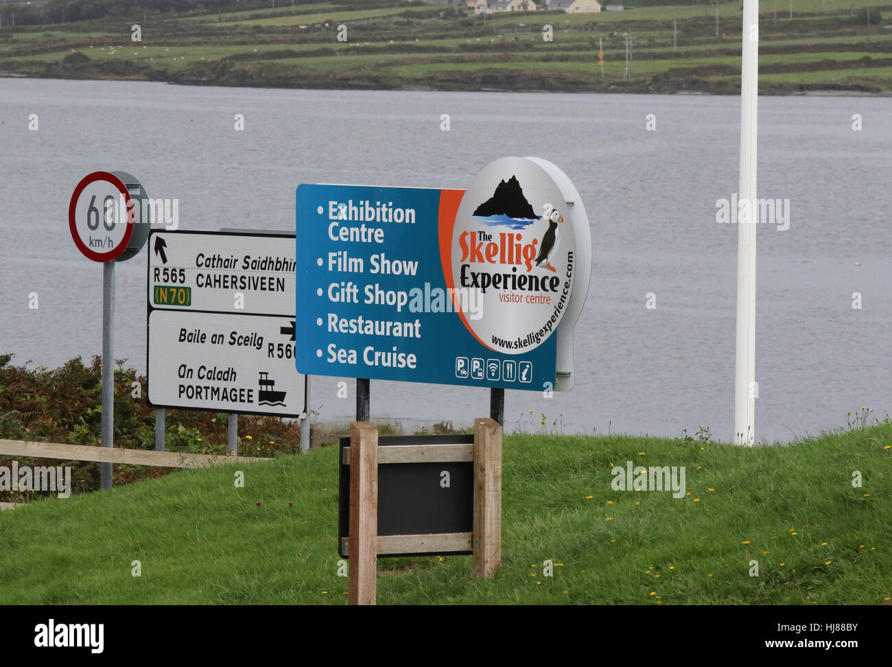 Sign at The Skellig Experience Visitor Centre on Valentia Island ...