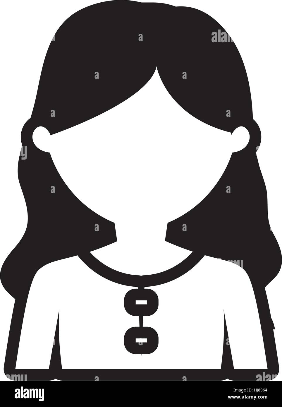 avatar woman young person outline vector illustration eps 10 Stock ...